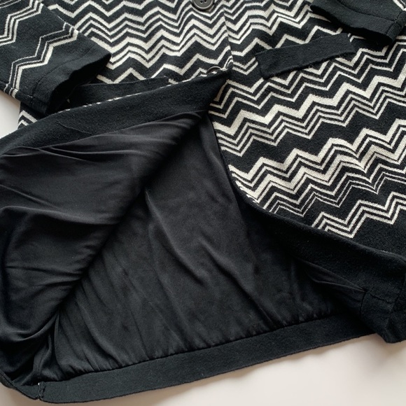 Missoni for Target black & white Chevron Print Knit Dress Coat XS - Picture 8 of 10